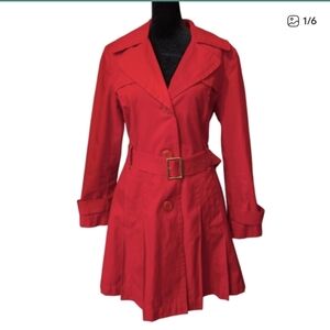 Kenneth Cole New York Bold Red Trench Coat